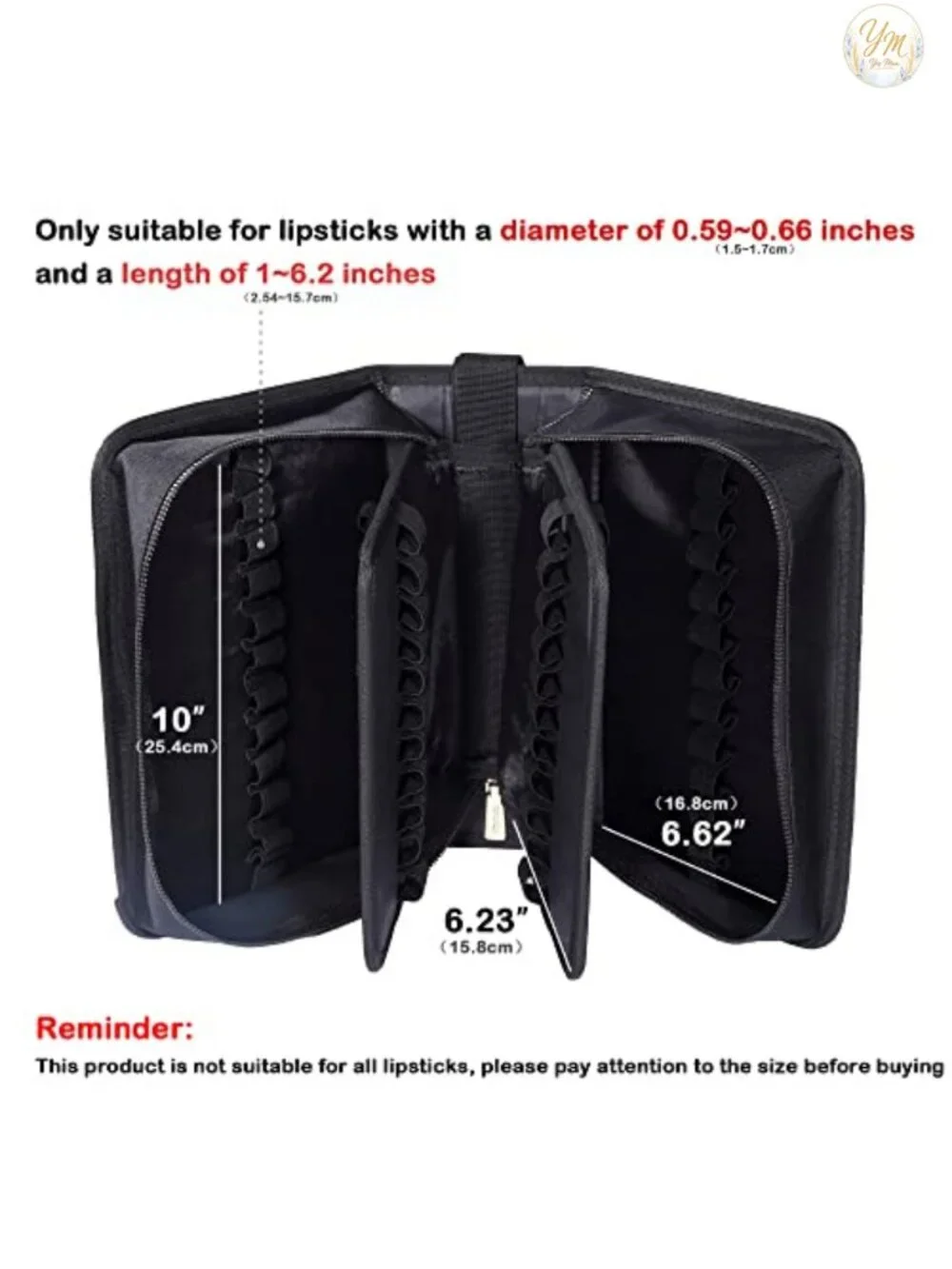 Large Capacity Lipstick Organizer Bag with Zipper - Portable Travel Makeup